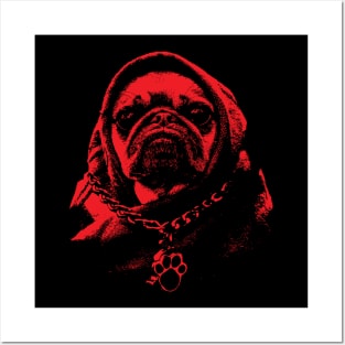 Gangsta Pug Thug (red) Posters and Art